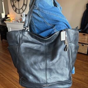 Coach Black Leather Tote Bag
